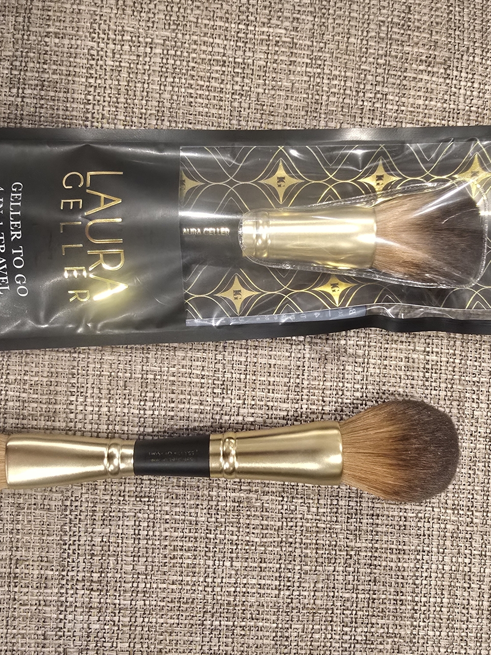 Laura Geller 4 In 1 Makeup Brush — Gold and Brown Bristles